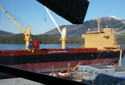 The Sophia Z tied up at Northland Terminal, as seen from my office on January 3.